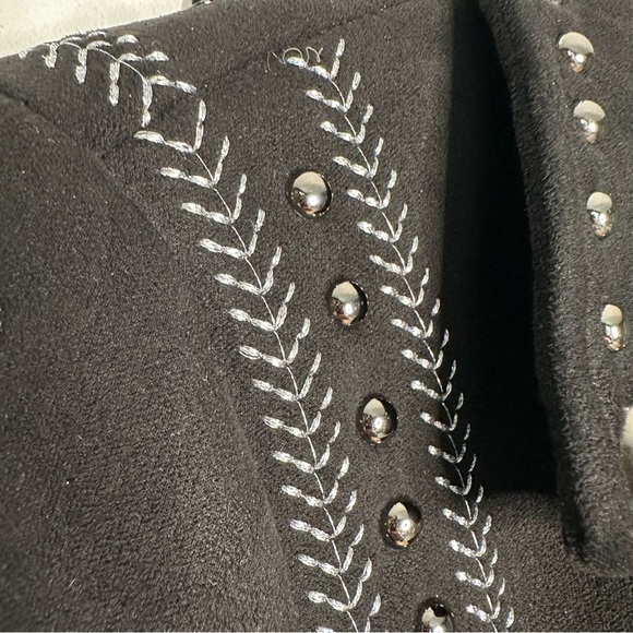Aqua | Black Studded Faux Suede Moto Jacket Size XS - Picture 7 of 8